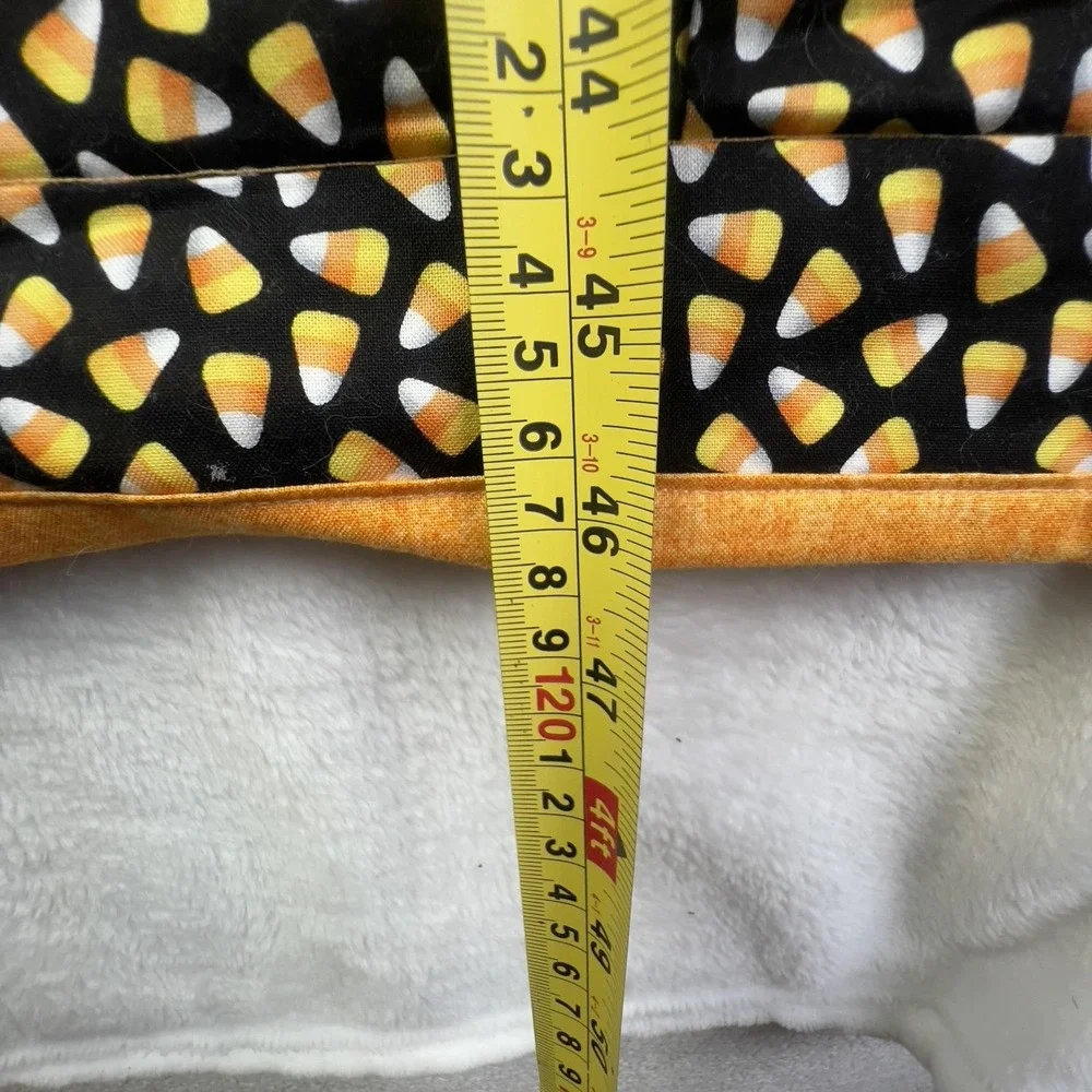 Handmade Halloween Patchwork Quilt Kids 47x38.5 Candy Corn Cat‎ Tote Bag Set